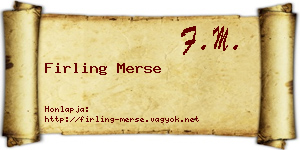 Firling Merse névjegykártya